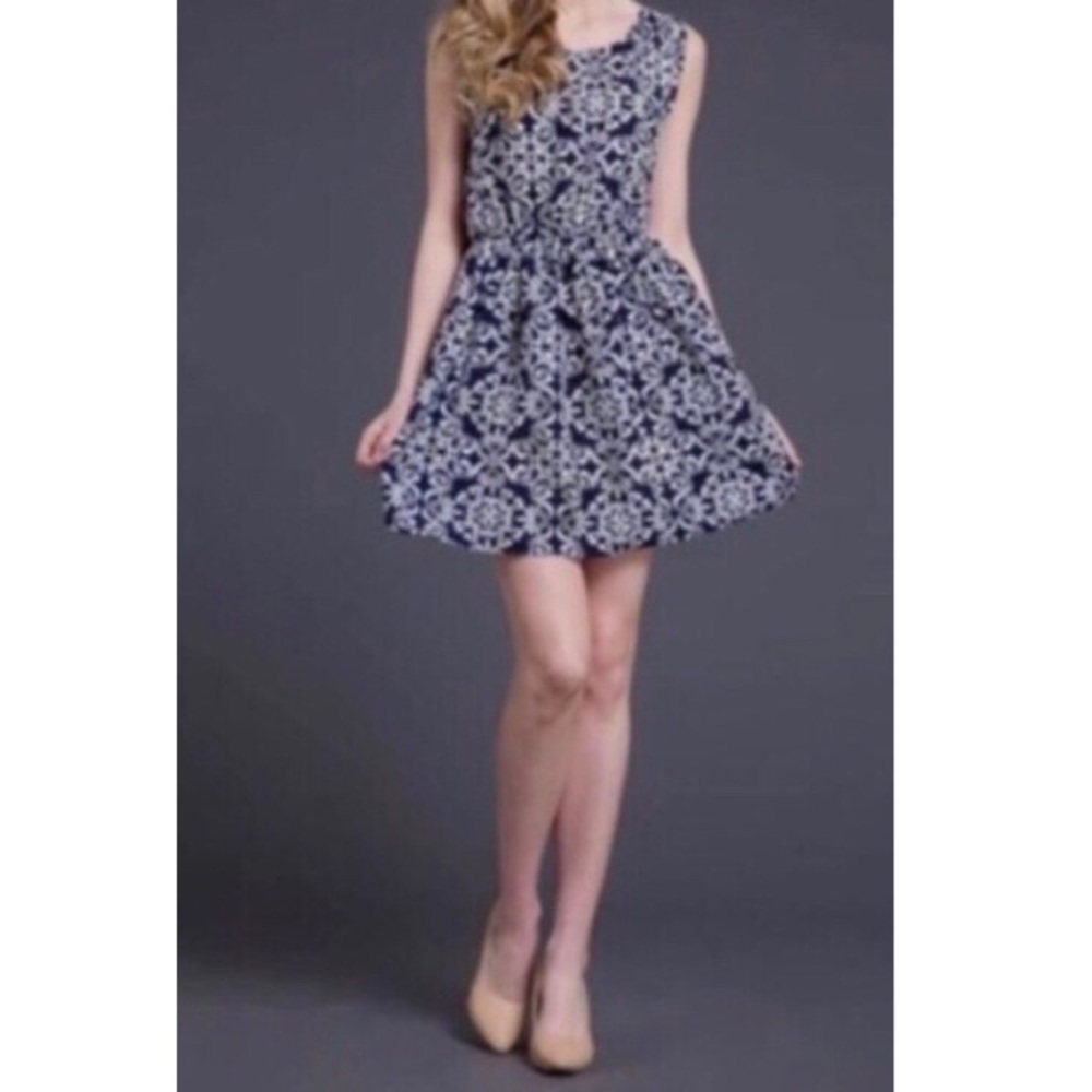✨💖Navy blue damask dress